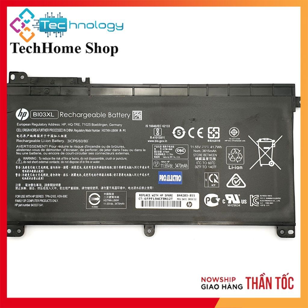 Pin Battery Laptop HP Pavilion X360 13-U 14-AX HSTNN-UB6W BI03XL