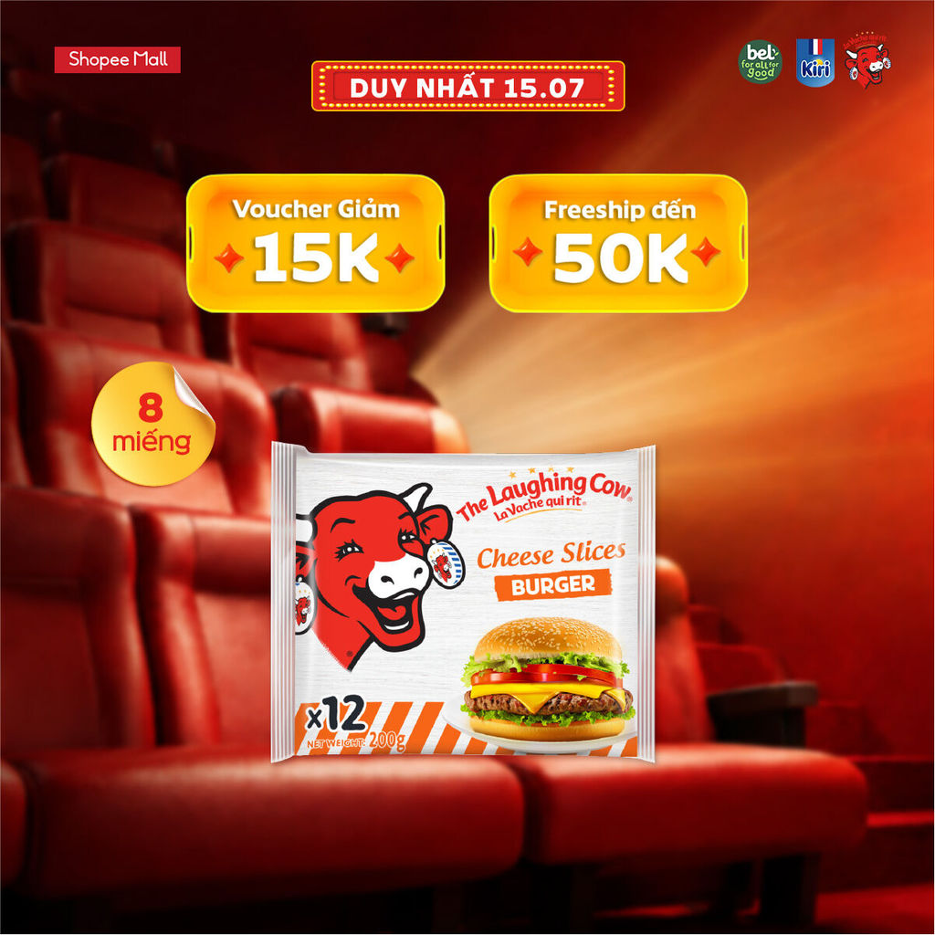 Phô mai Lát Con Bò Cười Burger - 10c (200G)