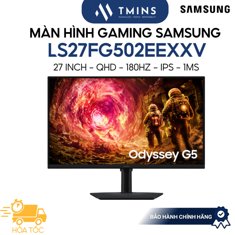 [Hỏa tốc] Màn hình Gaming SAMSUNG Odyssey G5 G50F LS27FG502EEXXV (27inch/ IPS/ QHD/ 180Hz/ 1ms) - Ch
