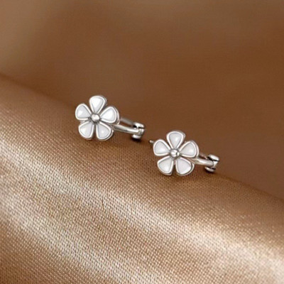 Pinkdududu Dainty Flower Hoop đinh tán với thiên nhiên Vibe Bông tai sang trọng tối giản độc đáo ngọt ngào nhưng Edgy để mặc hàng ngày PD1121