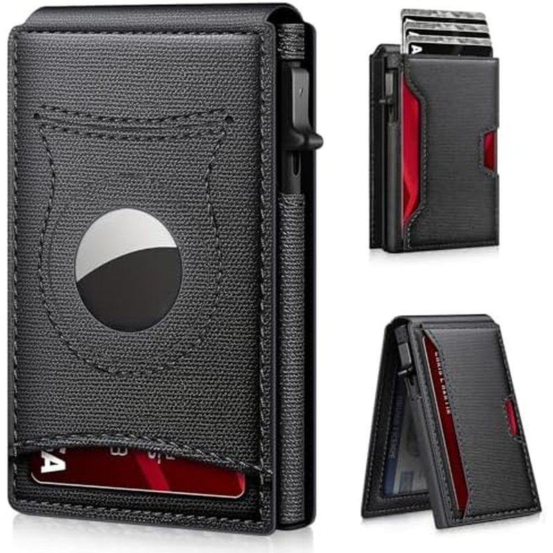 Fathers Day Gift - Airtag Wallet for Men, Mens Smart Wallet for Air Tag RFID Blocking, Slim Compact 