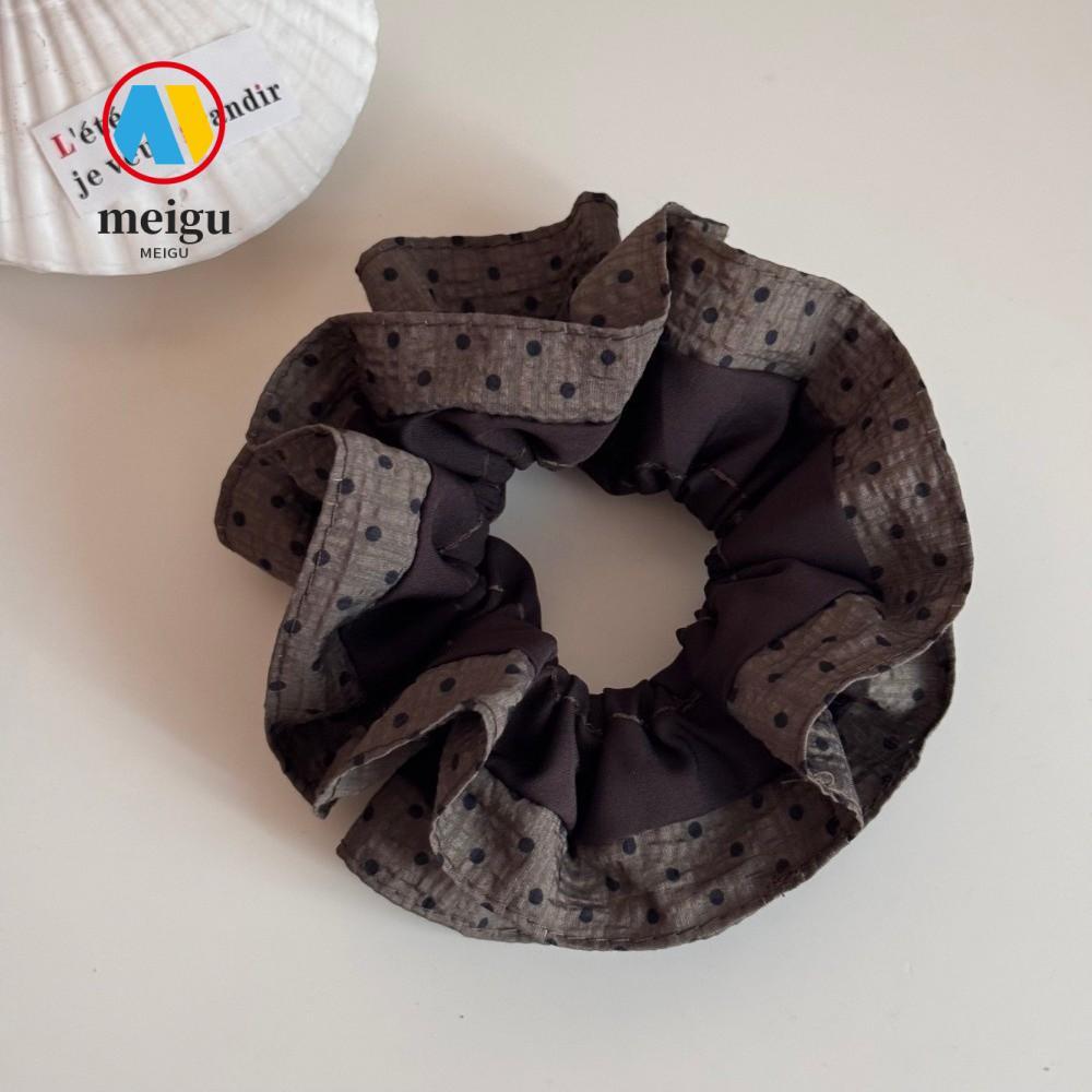 Dây buộc tóc đuôi ngựa MEIGU, Dây cao su Dây buộc tóc co giãn cổ điển, Dây buộc tóc chấm bi cỡ lớn t