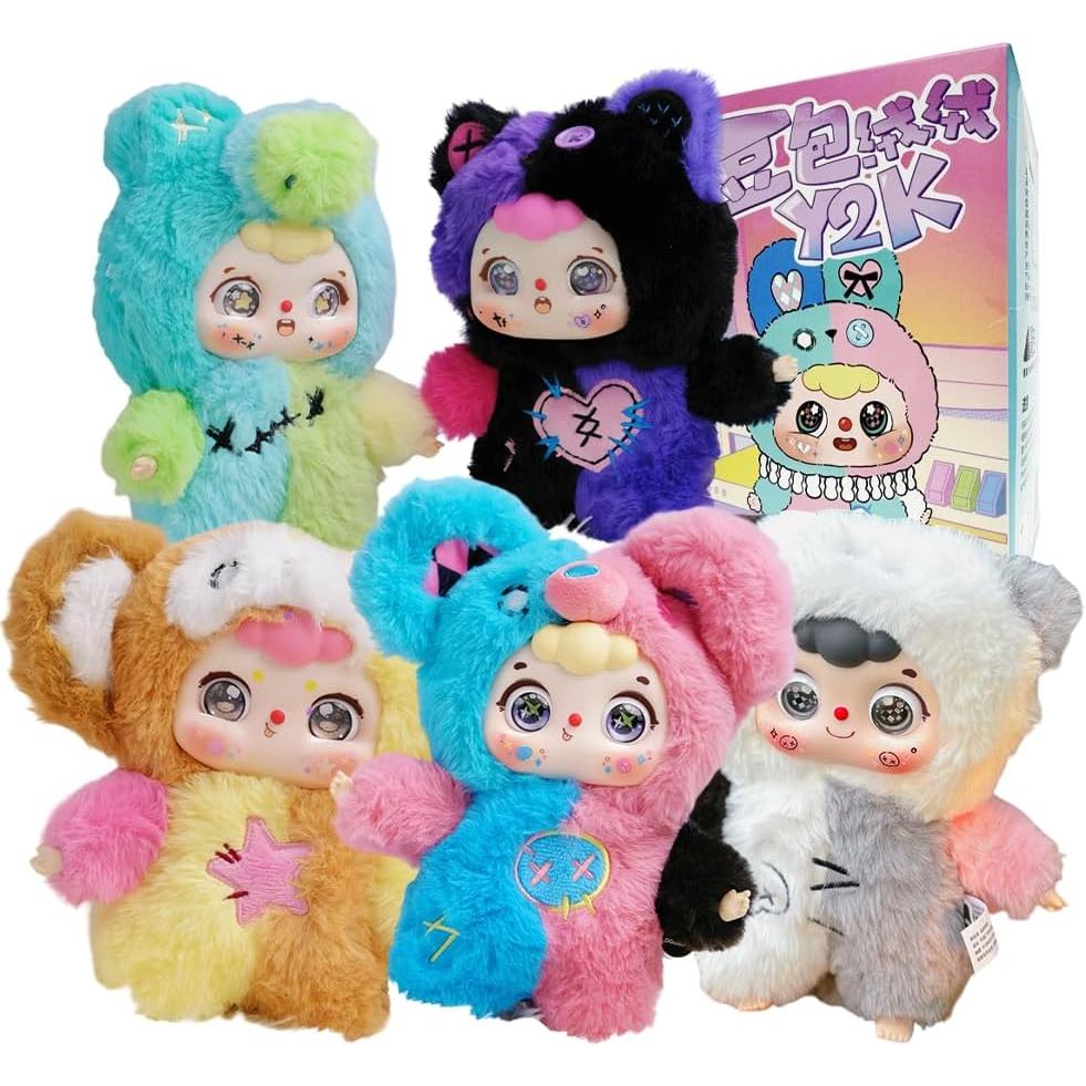 Doubao Y2K Party Series Vinyl Plush Blind Box 1PC (1 trong 9 kiểu dáng có thể) Đồ chơi sưu tập dễ th