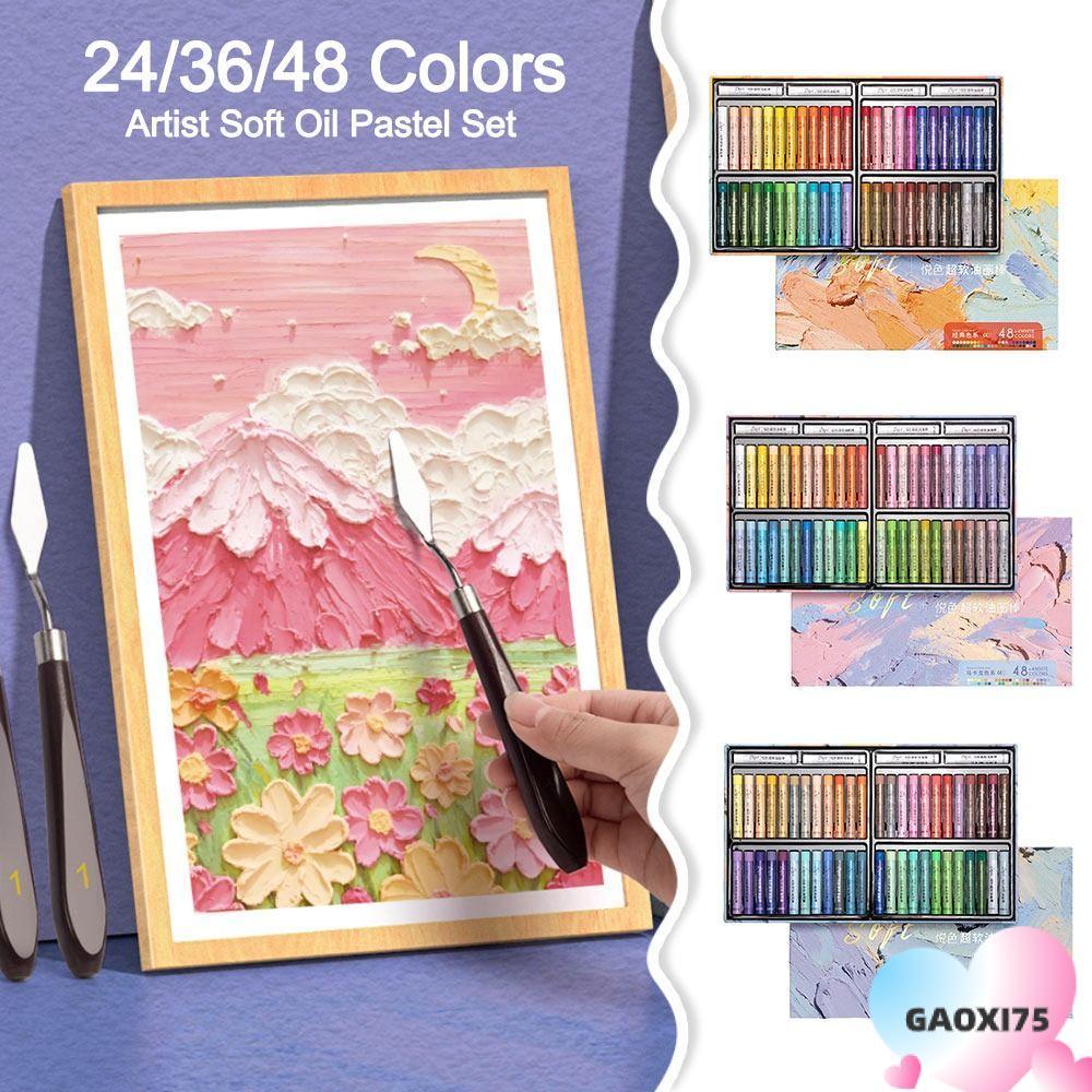 Bút chì vẽ tranh GAOXI75, Bộ Pastel dầu mềm nghệ sĩ chuyên nghiệp an toàn, Quà tặng 24 / 36 / 48 màu