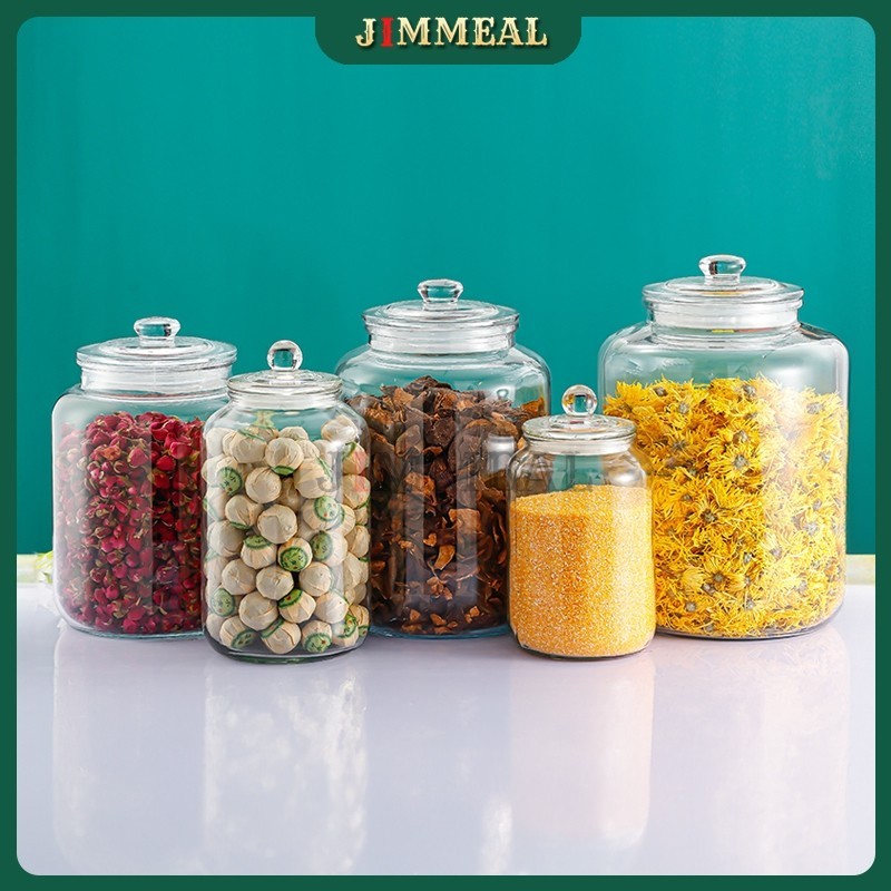 [Bao Vỡ] Bình, Lọ Thủy Tinh Nắp Bi Bảo Quản Thực Phẩm, Trà, Thảo Mộc, Ngũ Cốc JIMMEAL Kín, Chống Ẩm