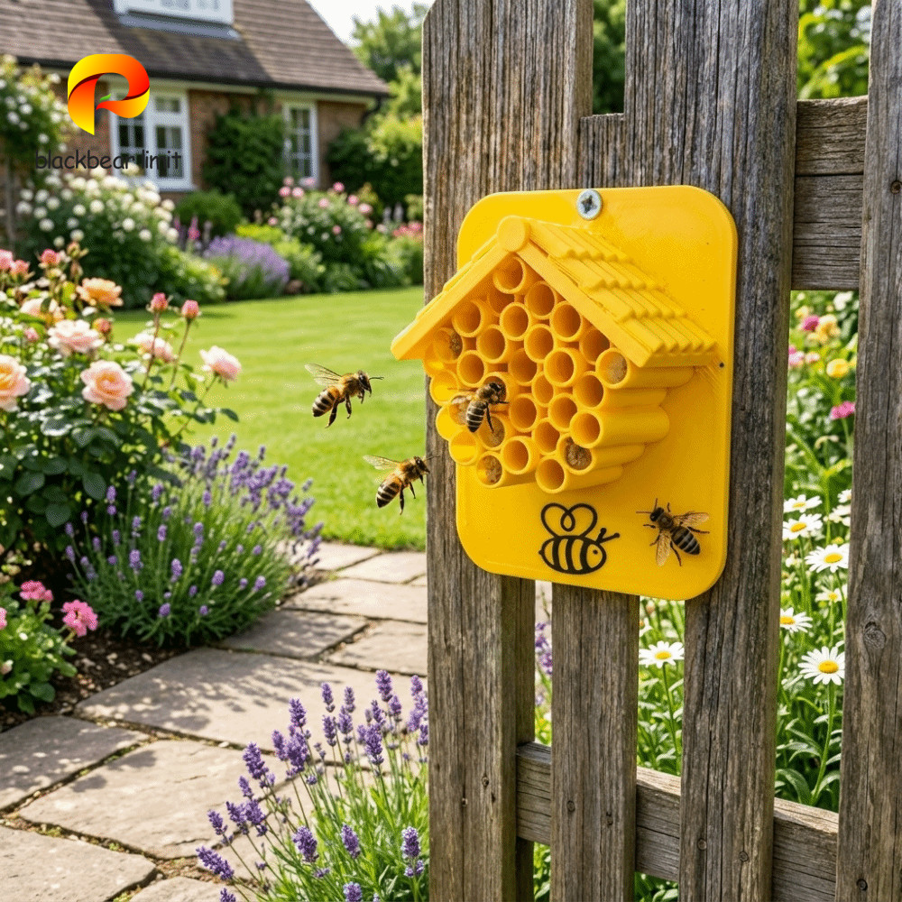 BLACKBEAR LIMIT Garden Bee House, Safe Haven Plastic Bee Hotel, Trang trí thân thiện với môi trường 