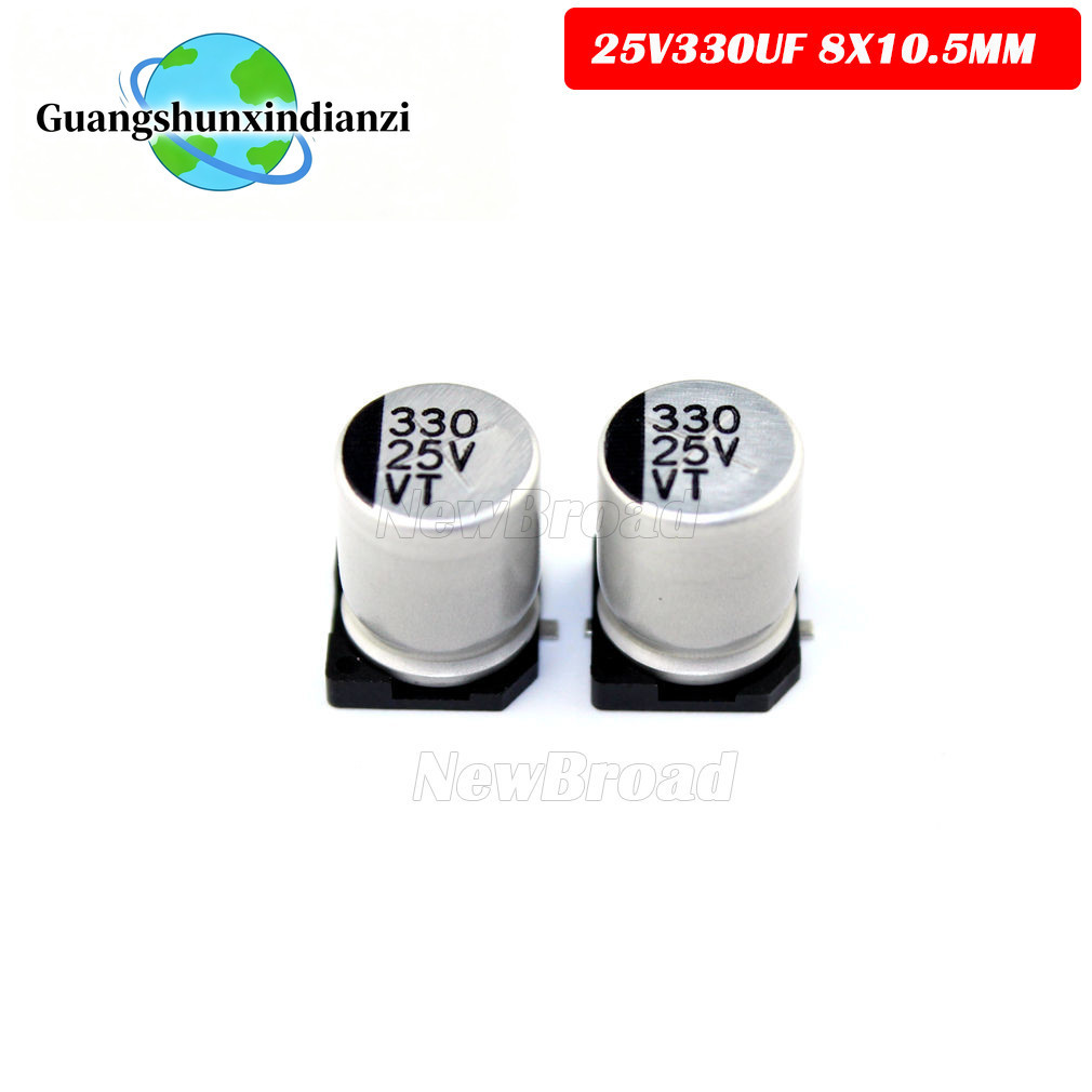 10 Chiếc SMD Nhôm Điện Phân Tụ 25V330UF 8 * 10.5MM 330UF25V 25V 330UF