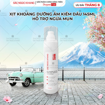 Xịt Khoáng Cấp Ẩm Kiềm Dầu Sắc Ngọc Khang 145ml - Giảm Mụn, Giúp Da Tươi Trẻ, Làm Dịu, Căng Bóng, Ẩm Mịn