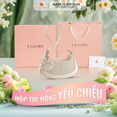 Bộ hộp quà YUUMY (Túi đeo vai nữ YUUMY YN345 + Hộp quà YHQ2 + Túi giấy YTG2 + Túi rút BVR3838 + Thiệp cảm ơn YBT1)