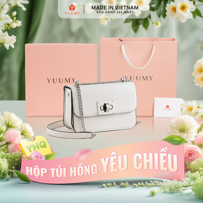 Bộ hộp quà YUUMY (Túi đeo chéo nữ YUUMY YN142 + Hộp quà YHQ2 + Túi giấy YTG2 + Túi rút BVR3838 + Thiệp cảm ơn YBT1)