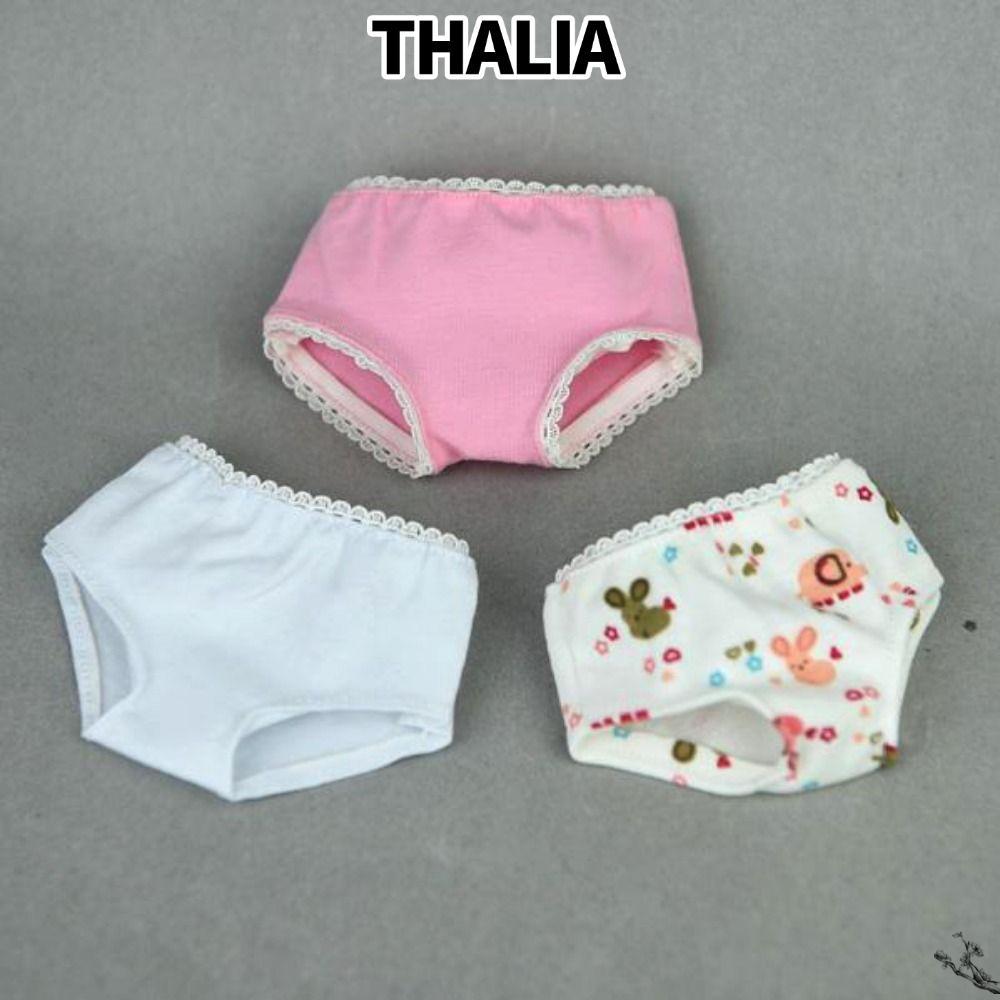 THHALIA‌ Đồ lót búp bê 60cm, Đồ lót Cotton ren 3 màu DIY, Đồ chơi trẻ em Quần co giãn dễ thương Quần