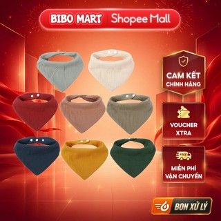 Yếm Sơ Sinh Tam Giác Xô Muslin Cho Bé Tập Ăn Dặm Giữ Ấm Cổ Mềm Mịn Thấm Hút Tốt - Bibomart