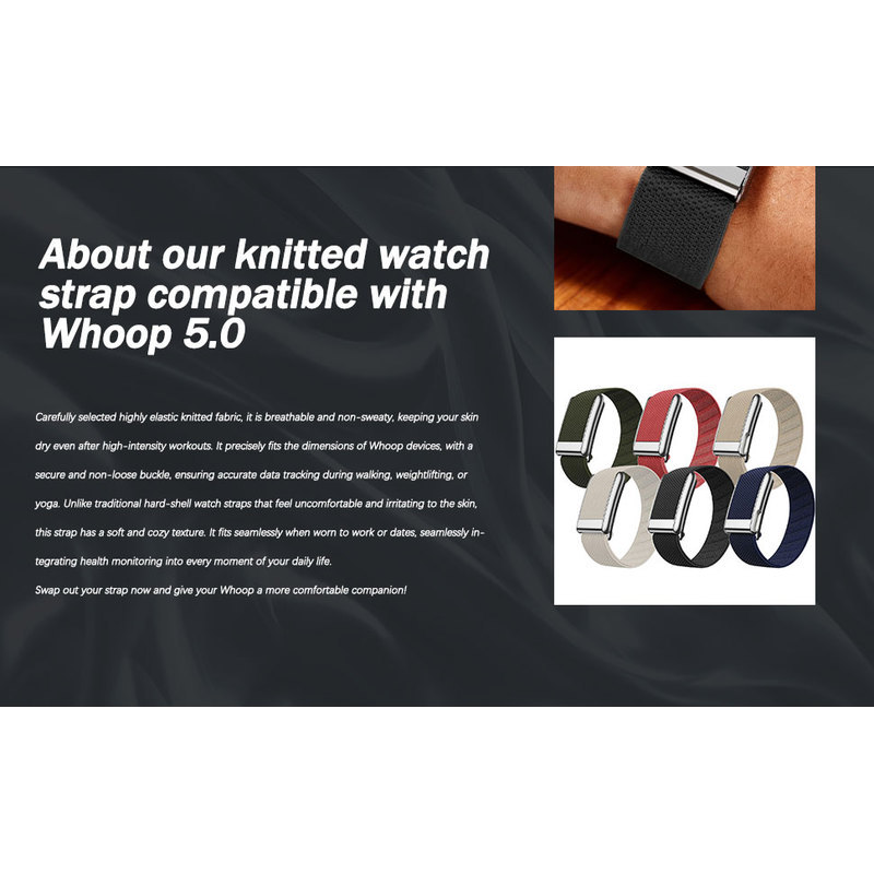 Dây đeo cổ tay thay thế Tương thích với Whoop 5.0 (một + đỉnh) Whoop MG Life, Superknit Band with wh