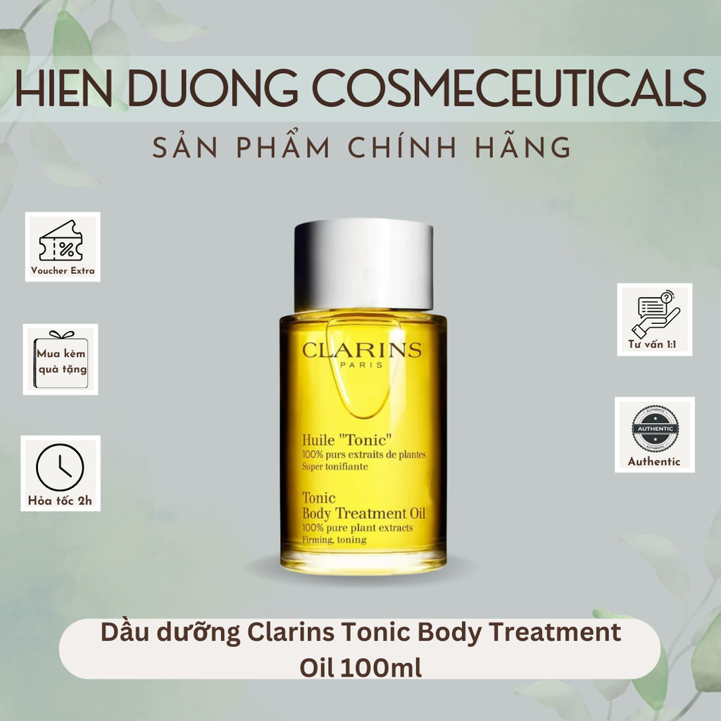 [Hàng Công Ty] Dầu dưỡng Clarins Tonic Body Treatment Oil 100ml giúp da mịn màng, săn chắc, ngăn ngừ