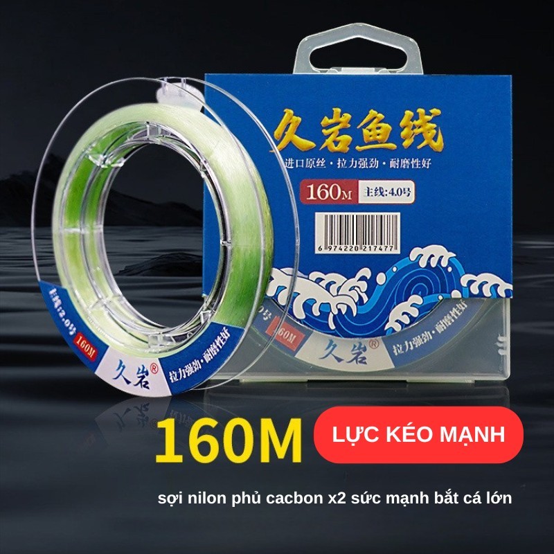 Dây Nylon Carbon Jiuyan Màu Xanh Cuộn 160M
