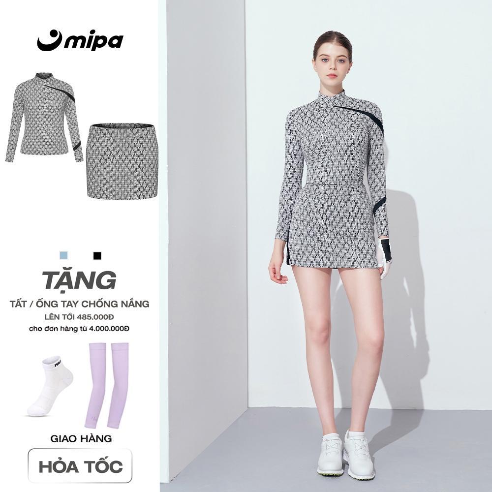 Bộ đồ nữ Áo Polo dài tay Chân váy MIPA thời trang Golf Pickleball Tennis chống tia UV co giãn Nala T