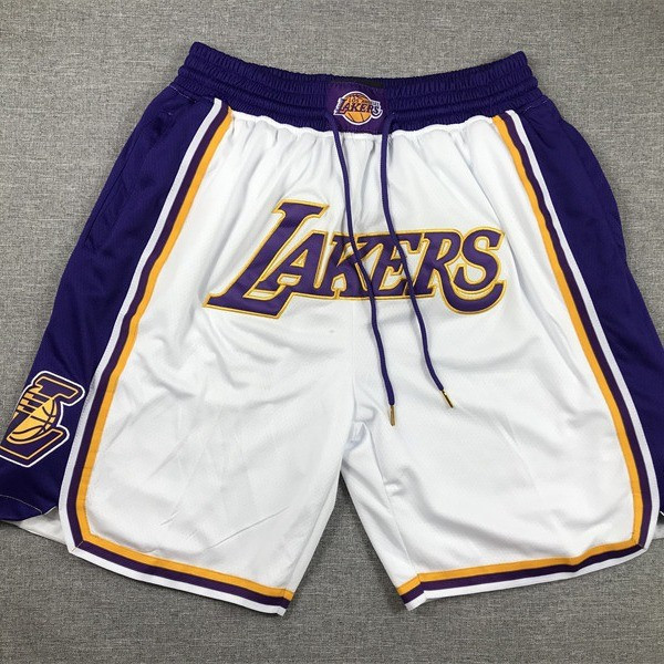 Quần short bóng rổ Lakers trắng K