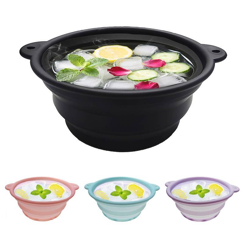 LUImo Folding Basin Silicone Facial Ice Bath Bowl Có thể gập lại Silicone Ice Bath Bowl Lưu vực giặt