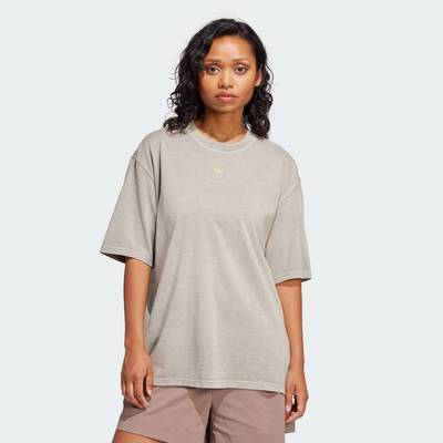 adidas Phong cách sống Áo Thun Oversize Washed Nữ màu xanh lá JI5730