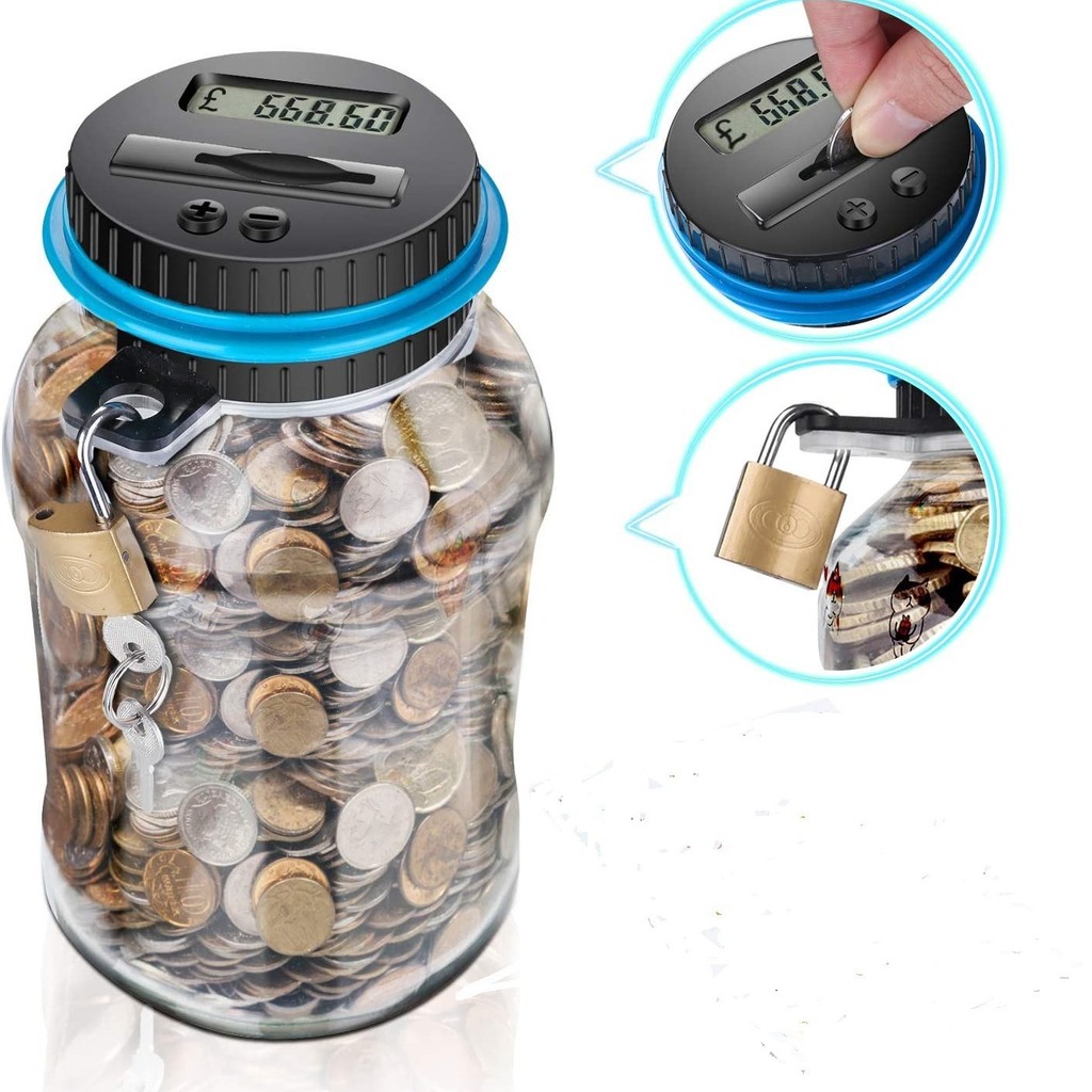 Đã khóa Piggy Bank Đếm Piggy Bank Màn hình kỹ thuật số Piggy Bank [Nhận giảm giá] 8.10