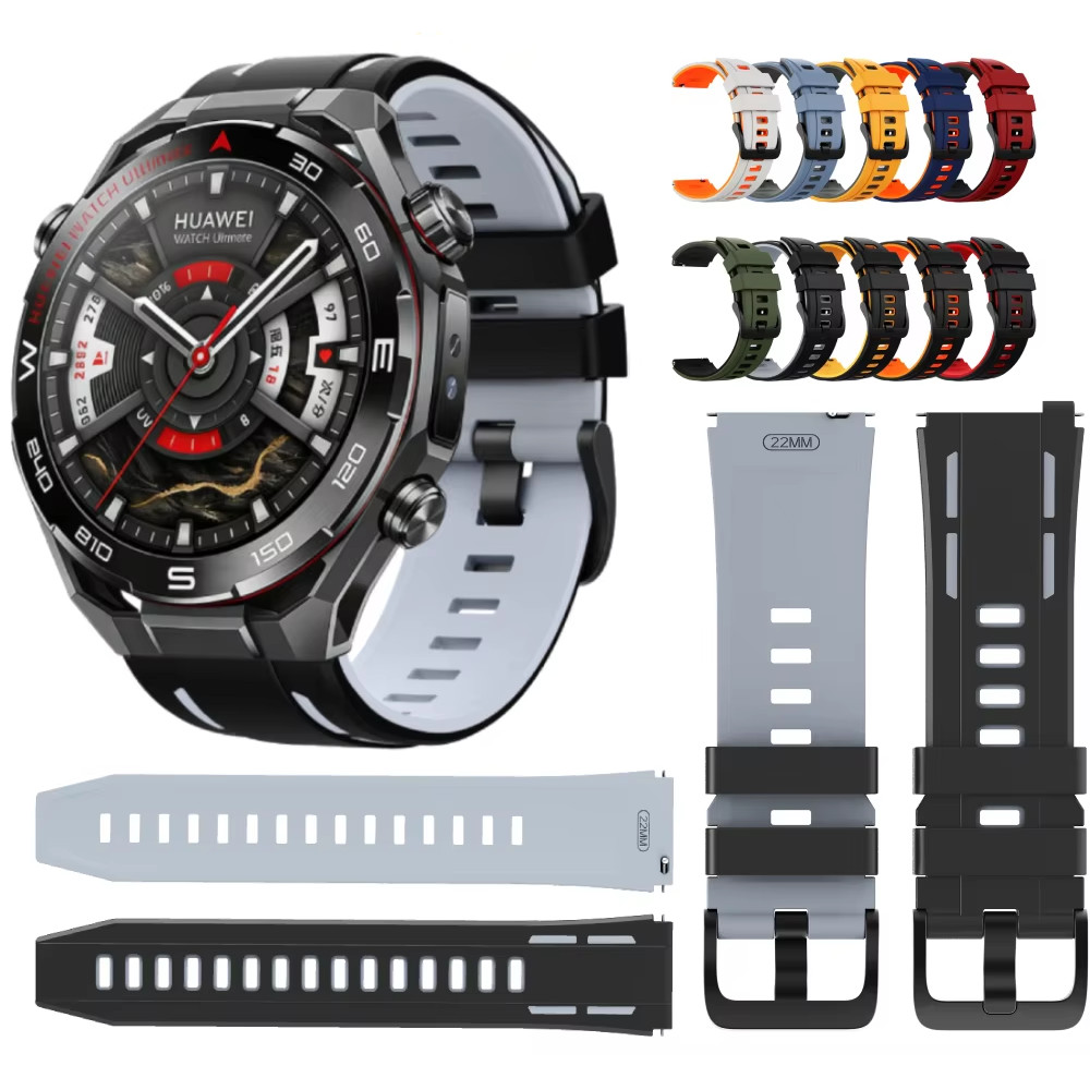 Dây đeo thể thao silicon 22mm cho Huawei Watch GT Runner 2 / 6 5 4 Vòng đeo tay dây cao su cho Garmi