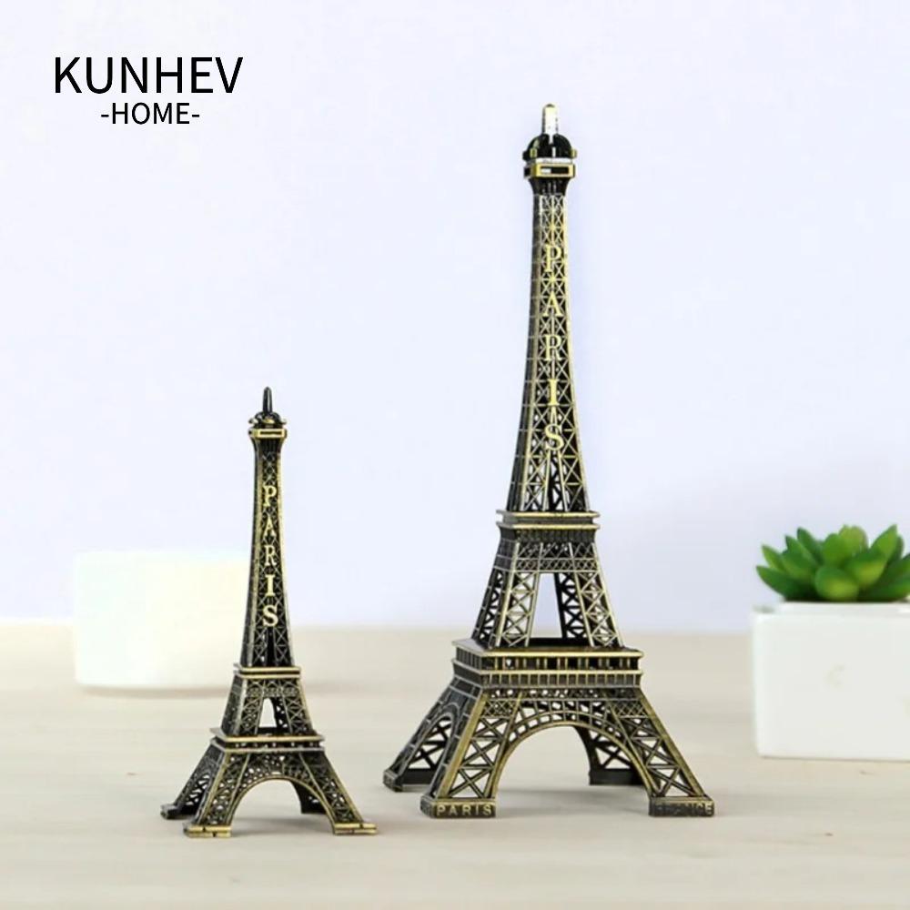 Mô hình tháp Eiffel KUNHEV, 7 kích cỡ Tượng tháp Eiffel thiết kế tinh tế, Kim loại có hộp Đồng Tháp 