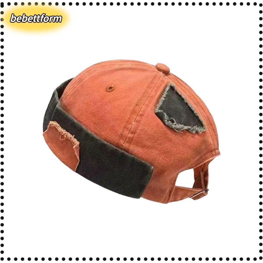 Mũ không vành BEBETTKISS, Vòng bít cuộn Vintage Mũ Docker dưa, Mũ Docker cổ điển có thể điều chỉnh