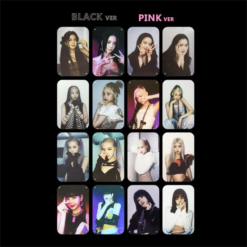 BLACK Pink album K4 Photocard Polaroid JISOO Mũ xanh bướm thẳng tóc