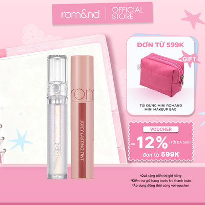 Combo Son Tint Romand Juicy Lasting Tint + Son Bóng Romand Glasting Water Gloss