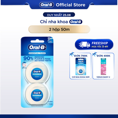 [HỎA TỐC 2H-4H] Chỉ Nha Khoa Oral-B Essential Floss Bạc Hà Hộp 50M