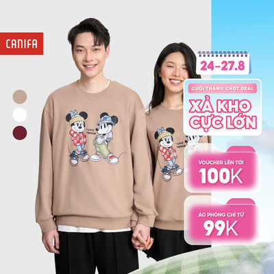 Áo nỉ unisex người lớn in hình Mickey CANIFA 5TW25W005