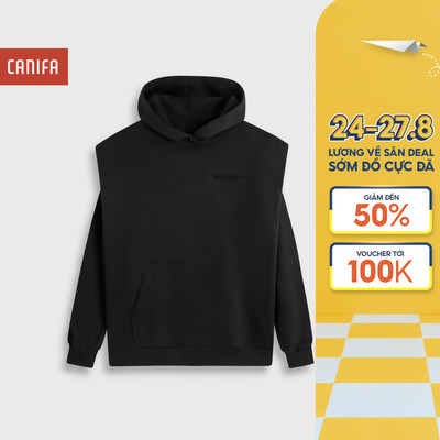 Áo nỉ nữ CANIFA áo hoodie dài tay có mũ 6TW25C003