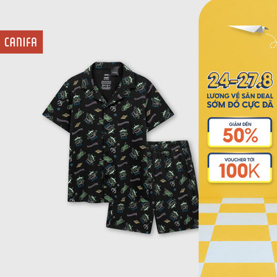 Bộ quần áo bé trai CANIFA đồ mặc nhà chất cotton mềm mát chuẩn OEKO-TEX in hình Pixar 2LS26S010