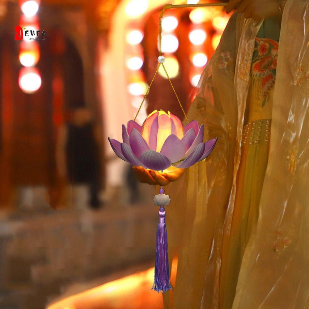 NEWEARTH LIMIT DIY Lantern Material Kit, Rabbit Lotus Flower Middle Autumn Festival Lantern, Portabl
