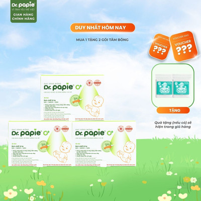 Combo 3 Gạc Rơ Lưỡi Làm Sạch Răng Lưỡi Nướu Công Thức Sáng Chế Độc Quyền Dr.Papie 0+ Ngừa Tưa Lưỡi Nấm Miệng