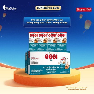 [THÙNG 48 HỘP] Sữa uống dinh dưỡng Oggi BA - Giúp bé cải thiện biếng ăn, tăng cân nhanh, hấp thu tốt - Hộp 110ml
