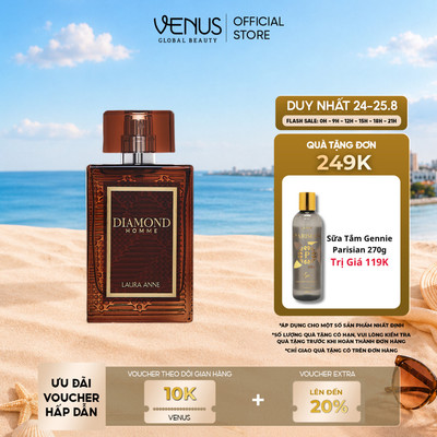 [MUA 1 TẶNG 1] Nước Hoa Nam Diamond Homme Brown Hương Thơm Nam Tính, Lịch Lãm 45ml