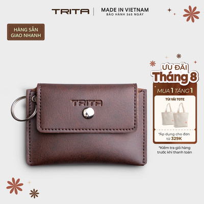 Ví Trita (Thời trang nam nắp gập kiểu vuông - Ví móc khóa da liberal RMK1) Bagsmart