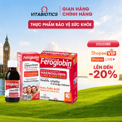 Bộ TPBVSK Feroglobin B12 Capsules & Feroglobin B12 Liquid - Hỗ Trợ Tăng Khả Năng Tạo Máu Vitabiotics
