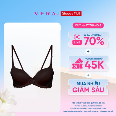 Áo ngực Misaki mút dày cúp trơn phối ren - M7325