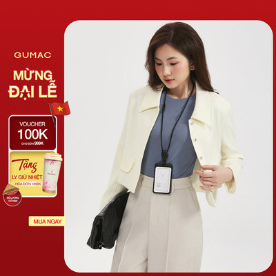 Áo Khoác Nữ GUMAC Dáng Lửng Form Suông 2 Lớp Thanh Lịch Hiện Đại LOWF0903