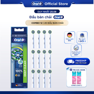 Combo tiết kiệm set 12 đầu bàn chải Oral-B Chính Hãng Vitality Pro Deep Clean/Whitening/Sensitive