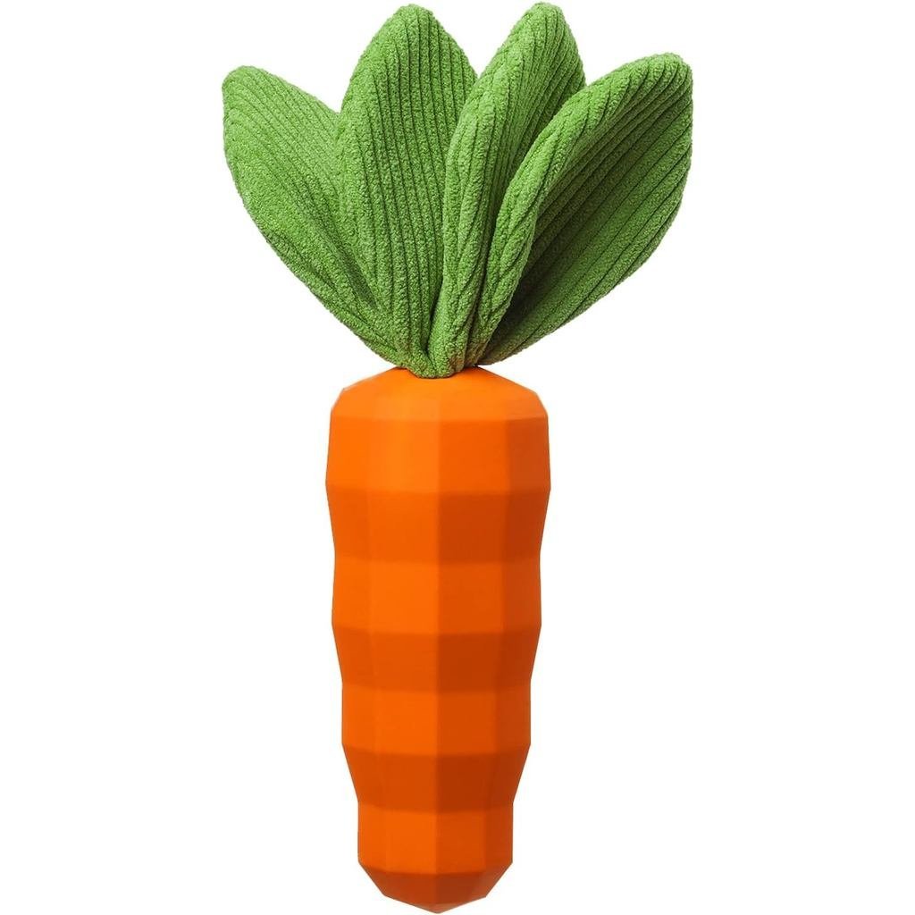 MewaJump Dog Squeaky Chew Toys for Aggressive Chewers, Rubber Carrot Dog Toys for Training and Clean