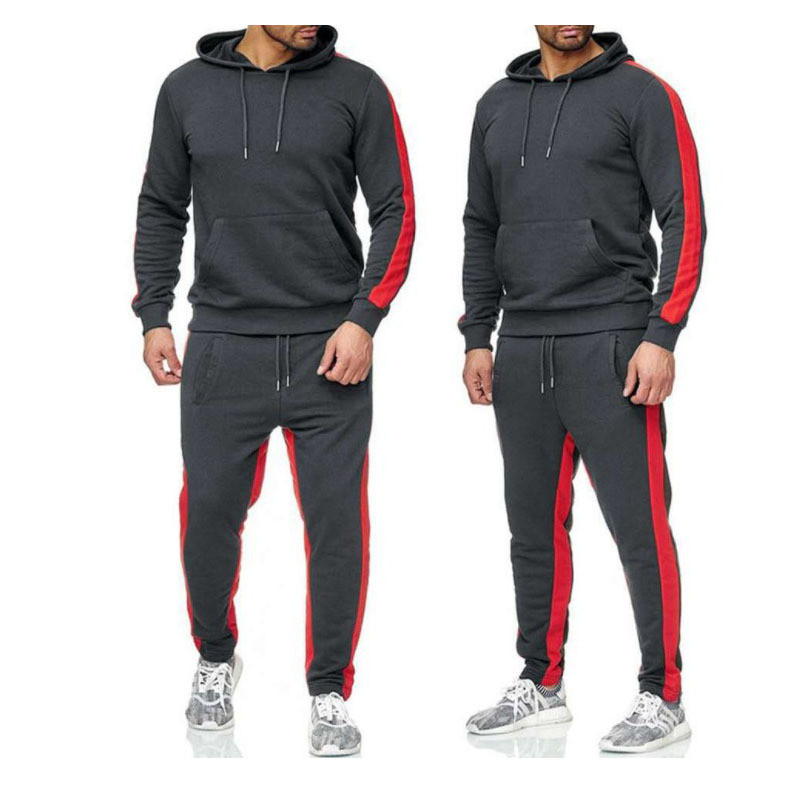 Bộ đồ thể thao thường ngày mùa xuân thu, áo hoodie nam dáng rộng, trang phục thời trang phong cách L