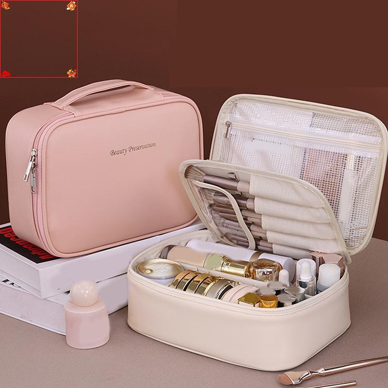 [Loveshoping1] Túi đựng mỹ phẩm đa năng dung tích lớn di động Túi đựng đồ trang điểm chia nhỏ tự do 