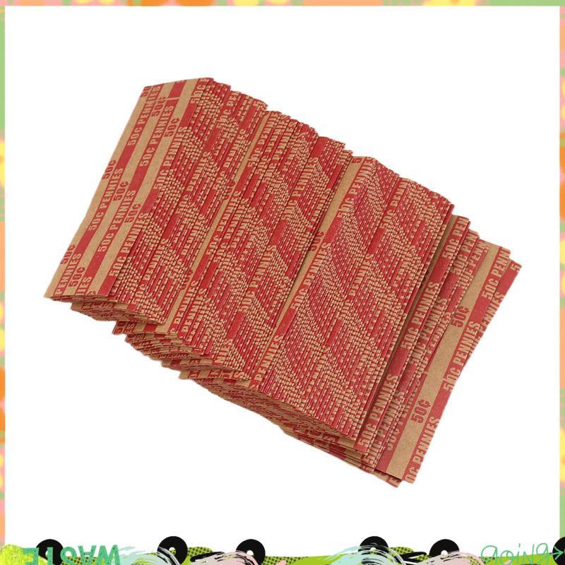 100 Chiếc Penny Coin Wrappers Penny Tay Áo Phẳng Như Giấy Shown Penny Rolls Wrappers