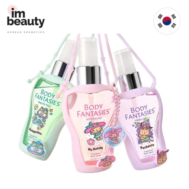 [Body Fantasy] Xịt khử mùi toàn thân Sanrio Collabo (My Melody / Hangyo-dong / Pochaco Silicone TÚI 