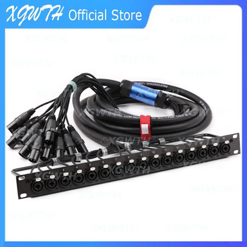 HZY Rack Patch Panel 16 Cách 3 Cực XLR Khung Xe Nữ Connnnector 1U Flight Case Mount Cho Loa Cáp Âm T
