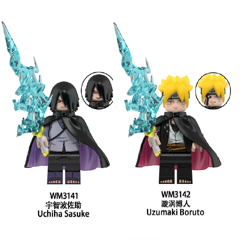Thích hợp cho Lego Naruto Khối Xây Dựng Minifigures Sasuke Uzumaki Boren Bên Thứ Ba Lắp Ráp Đồ Chơi 
