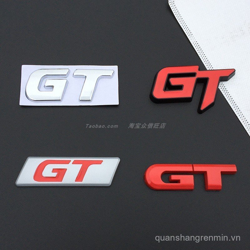 Phong Cách Mới Xe Cá Tính Ba Chiều GT Xe Hơi Miếng Dán Kim Loại Sửa Đổi Lưới Logo Ô Tô Đuôi Sau Logo